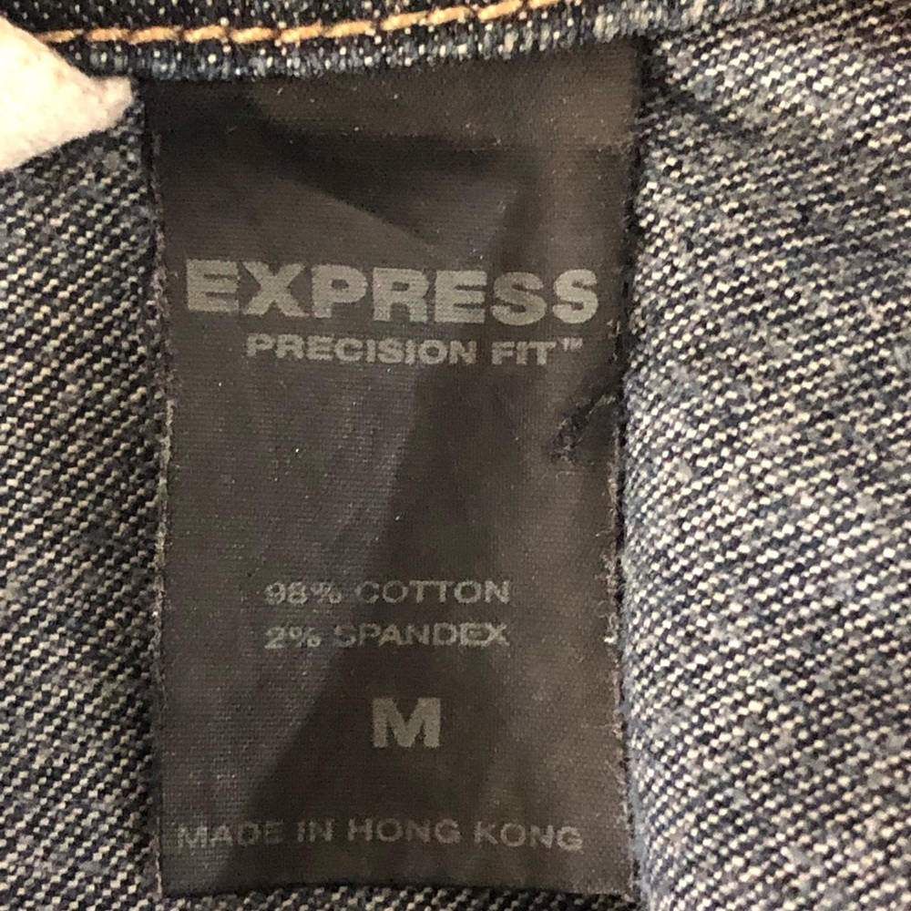 Express Button Down Denim Jacket Sz M - image 6